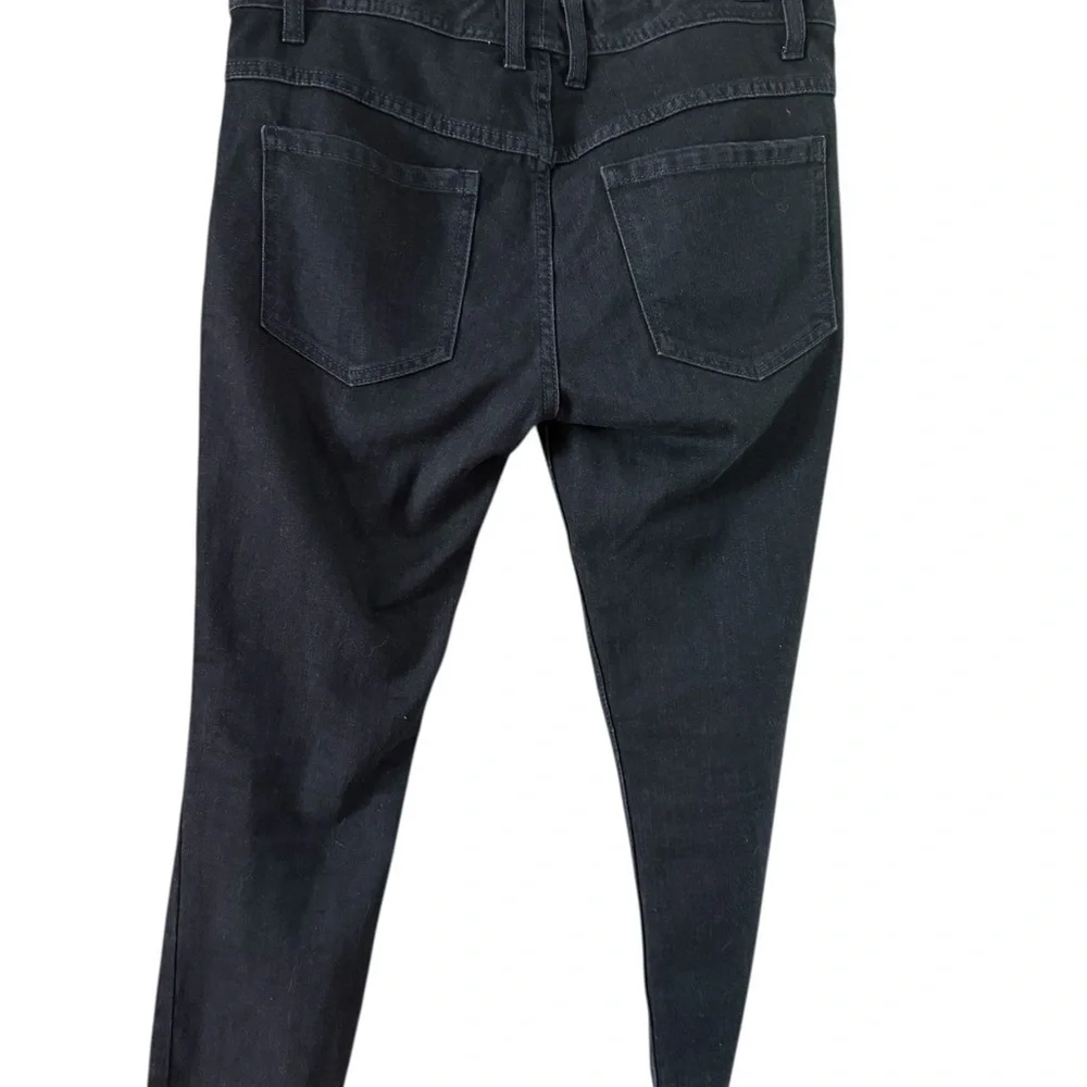 Free People Black Ribbed Straight Leg Jeans